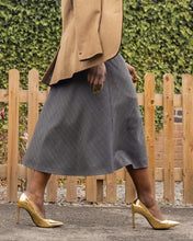 Load image into Gallery viewer, Rachele | Blue and camel checked long skirt