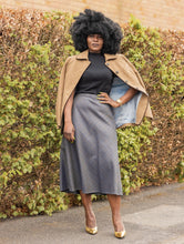 Load image into Gallery viewer, Rachele | Blue and camel checked long skirt