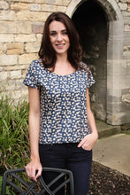 Load image into Gallery viewer, Navy Floral Print Top