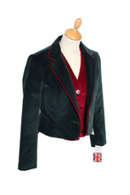 Load image into Gallery viewer, Luxe Short Velvet Jacket in Teal Green