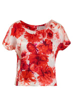 Load image into Gallery viewer, Bright Rose Printed Silk Top