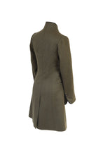 Load image into Gallery viewer, Olive Herringbone Coat Back