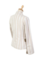 Load image into Gallery viewer, Size 8/10 Linen Striped Jacket Back
