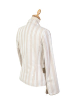 Load image into Gallery viewer, Size 8/10 Linen Striped Jacket Back
