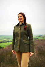 Load image into Gallery viewer, Caz Long Checked Lambs Wool Jacket