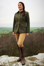 Load image into Gallery viewer, Caz Long Checked Lambs Wool Jacket