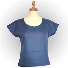 Load image into Gallery viewer, Blue Linen Top