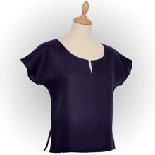 Load image into Gallery viewer, Dark Blue Linen Top