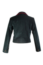 Load image into Gallery viewer, Velvet Short Jacket in Teal Green Back