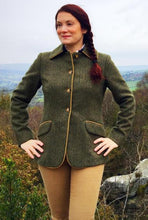 Load image into Gallery viewer, Caz Long Checked Lambs Wool Jacket