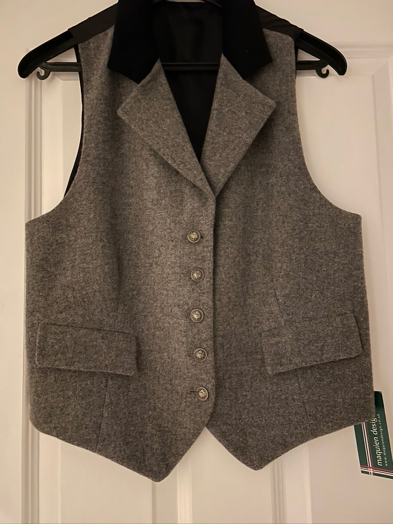 Grey and Red herringbone Waistcoats with Cashmere fronts
