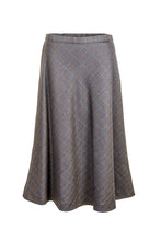 Load image into Gallery viewer, Rachele | Blue and camel checked long skirt
