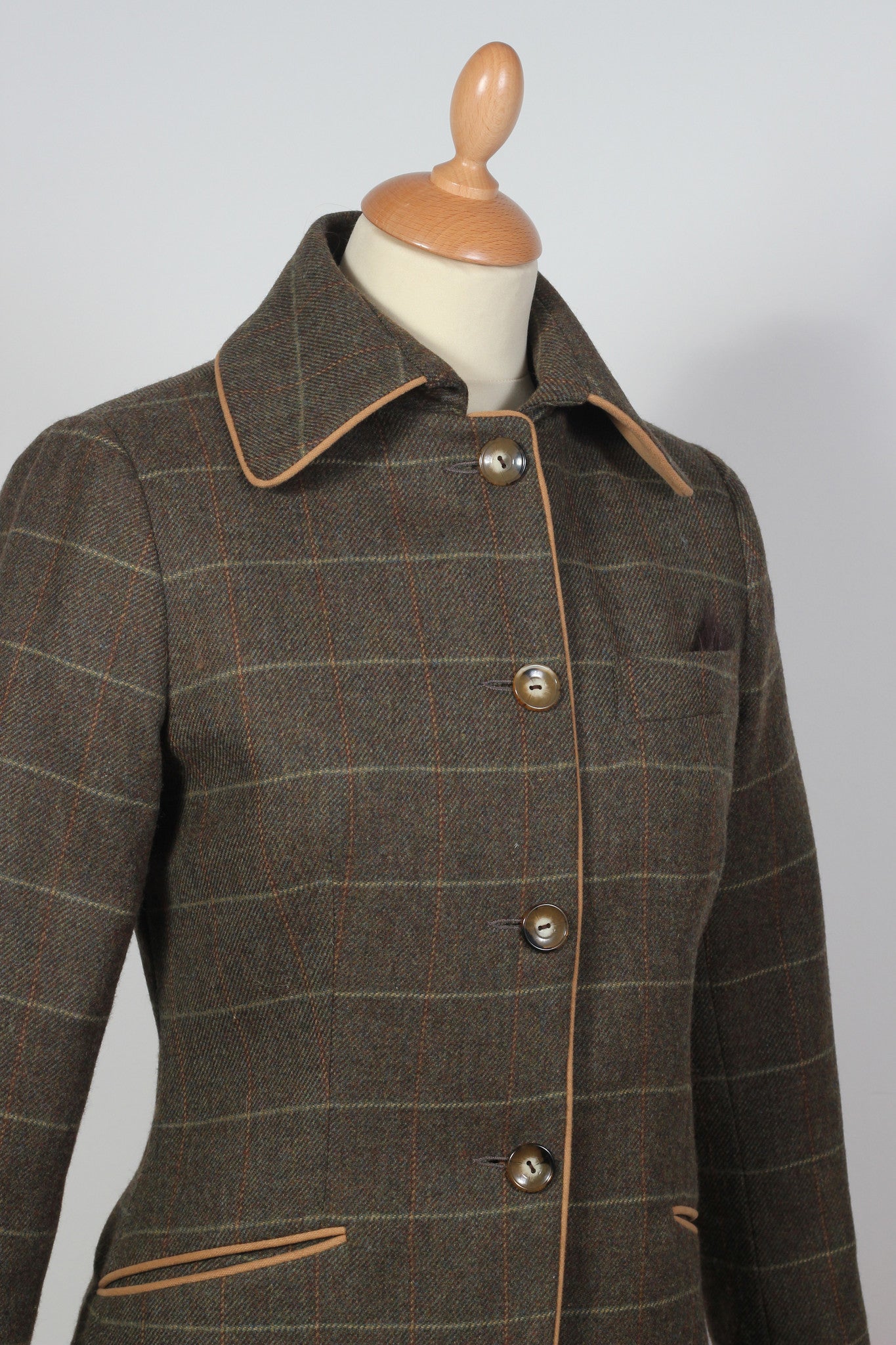 Caz Checked Women's Long Jacket Free UK Delivery Maquien