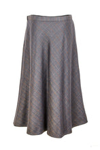 Load image into Gallery viewer, Rachele | Blue and camel checked long skirt
