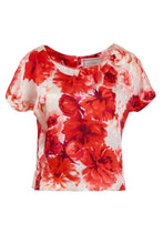 Load image into Gallery viewer, Bright Rose Printed Silk Top
