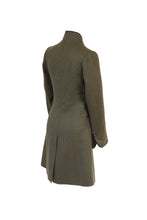 Load image into Gallery viewer, Olive Herringbone Coat Back
